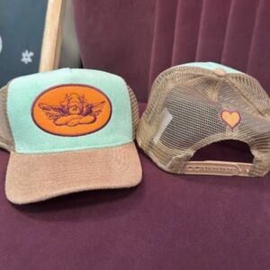 Boys Lie Angel Patch Trucker Hat – Mint & Brown – Adjustable